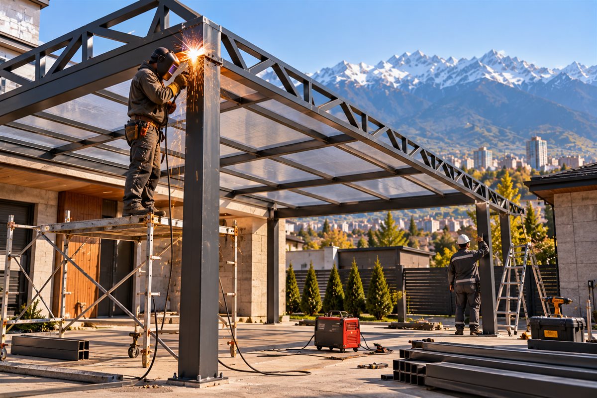 Навесы из металлоконструкций в Алматы - фото 2